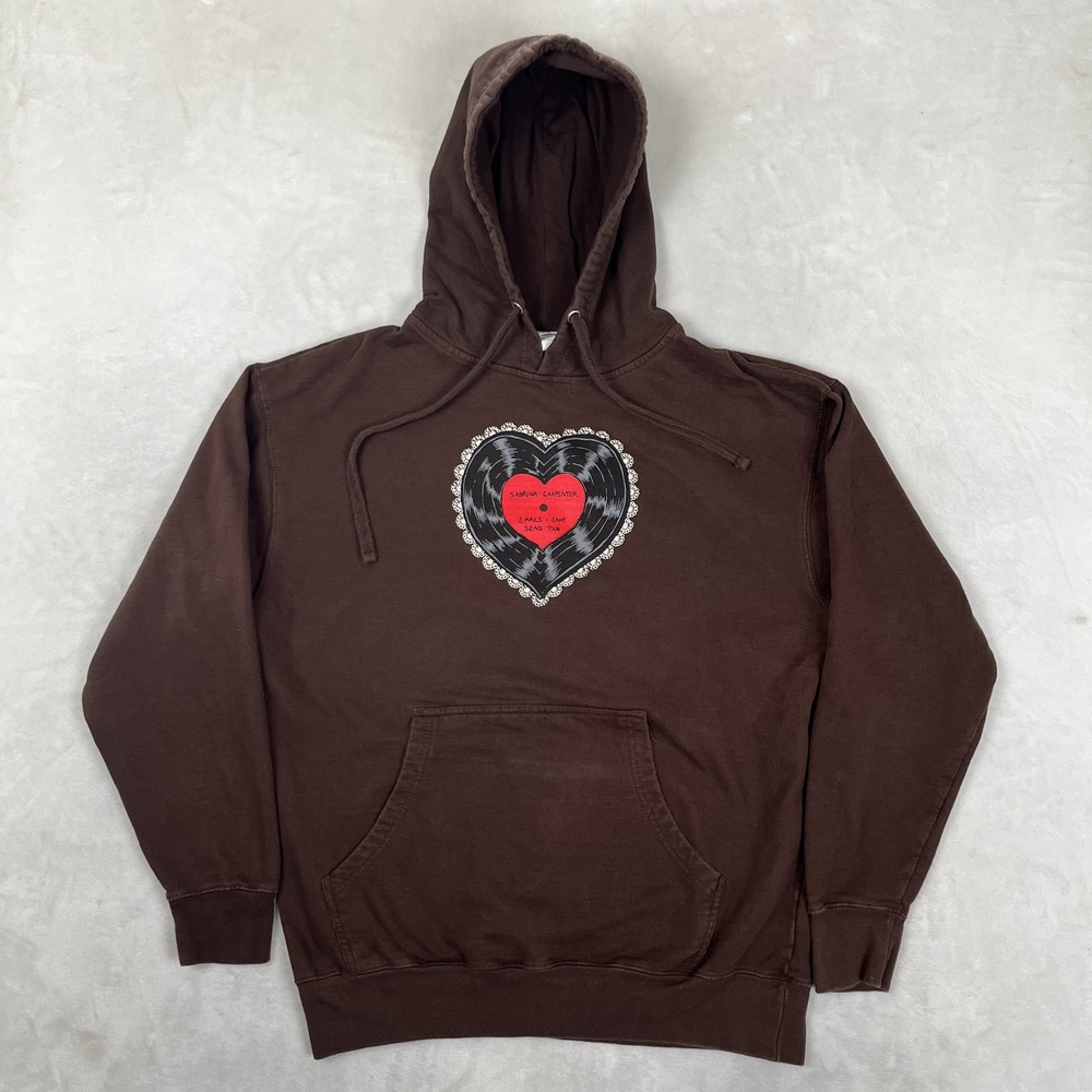 Sabrina Carpenter Hoodie Size Large Brown Emails I Cant Send Tour Fleece